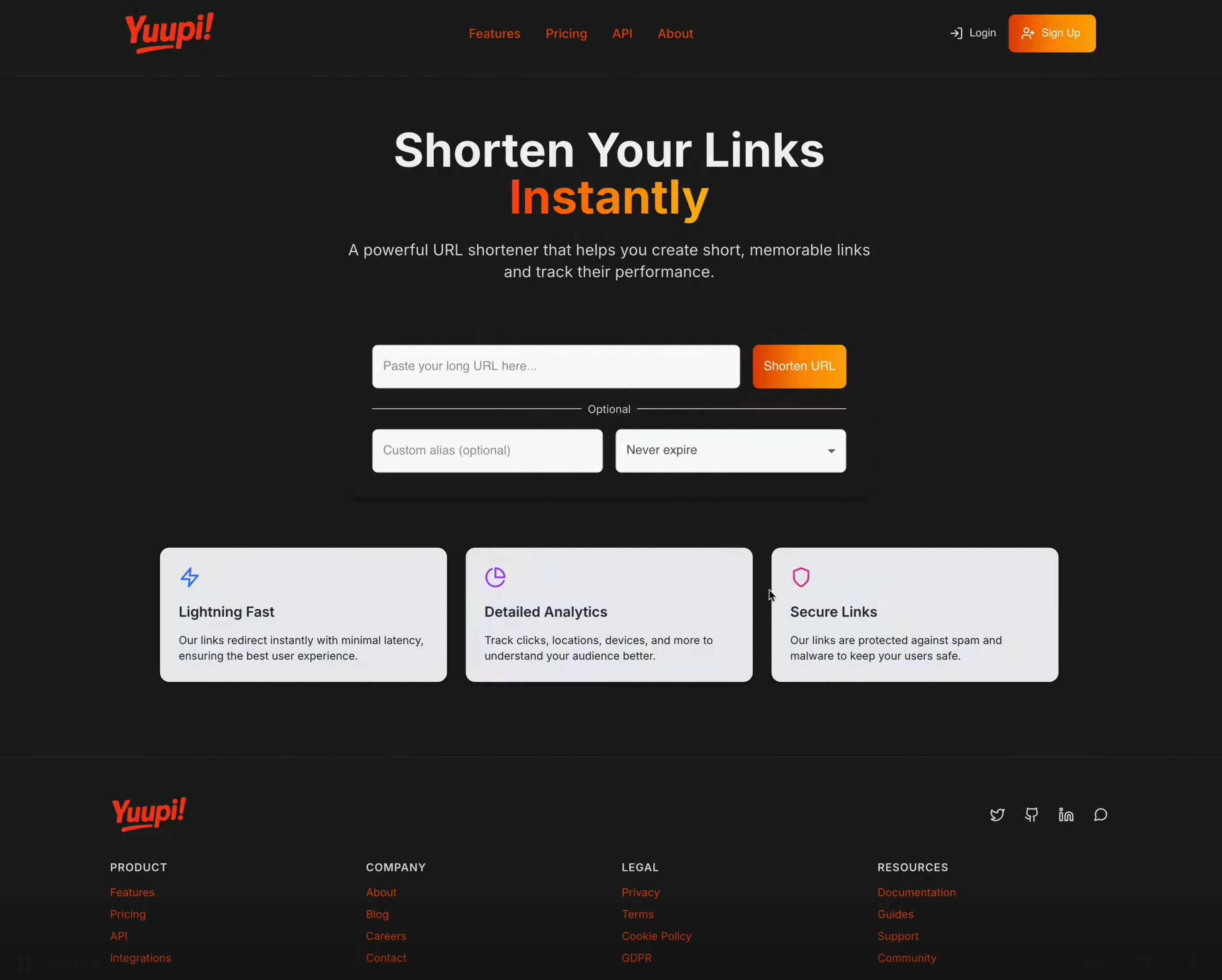 URL Shorter - Yuupi